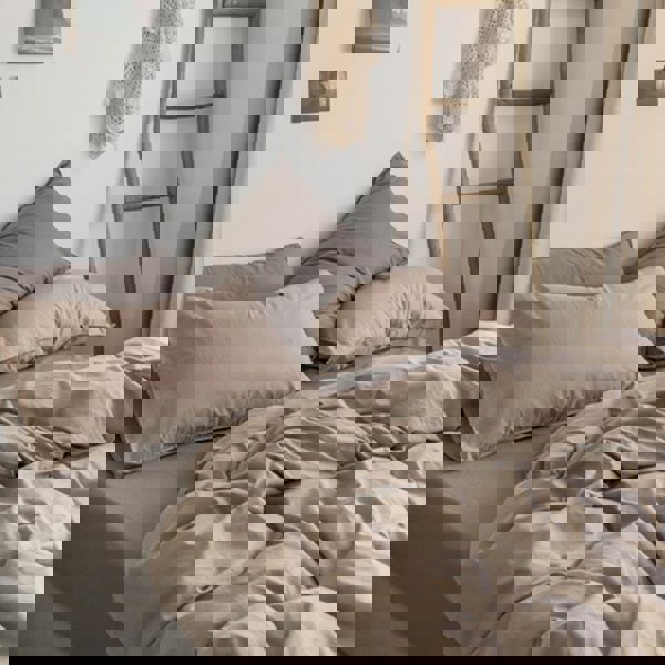 ST214 Linen Duvet Cover + Bed Sheet + 2 Pillowcases, King-Weilai Concept-Weilai Concept