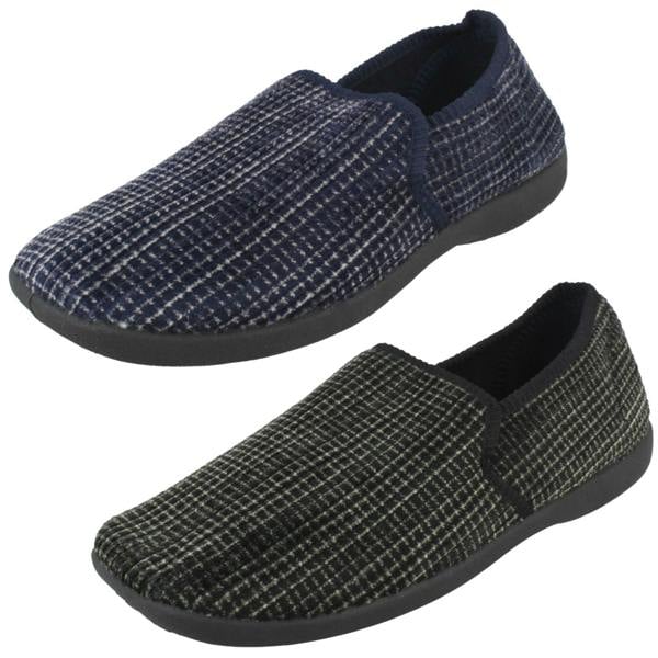 Spot On Mens Spot On Chequered Full Slipper X2034