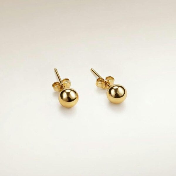 The Colourful Aura 18ct Gold Plated Classic Ball Stud Earrings