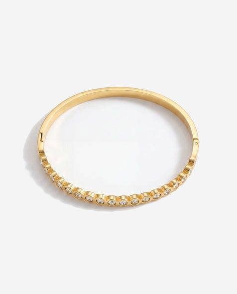 Elk & Bloom Chunky Solitaire Tennis 14K Gold Bangle