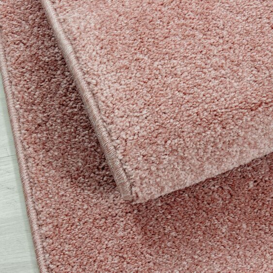Viva Rugs Blush Pink Rug Modern Design Carpet Woven Plain Large Small Runner Bedroom Mat
