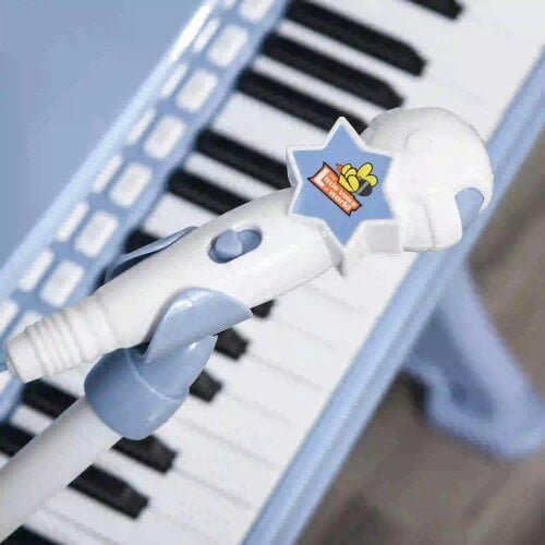 Bobobiy 37 Keys Kids Piano Mini Electronic Keyboard Light Kids Musical Instrument Educational Game Children Grand Piano Toy Set with Stool & (Blue)