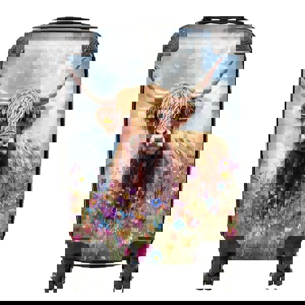 Warren Reed Highland Cow In A Summer Meadow Suitcase