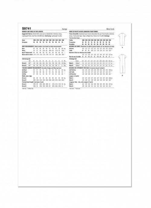 Simplicity Sewing Pattern 9741, Dresses for Women, W2 (20W-22W-24W-26W-28W) - Intermediate