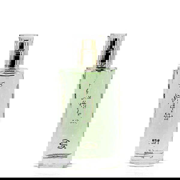 Perfume bottle labeled 'choco musk Pistachio' on a white background