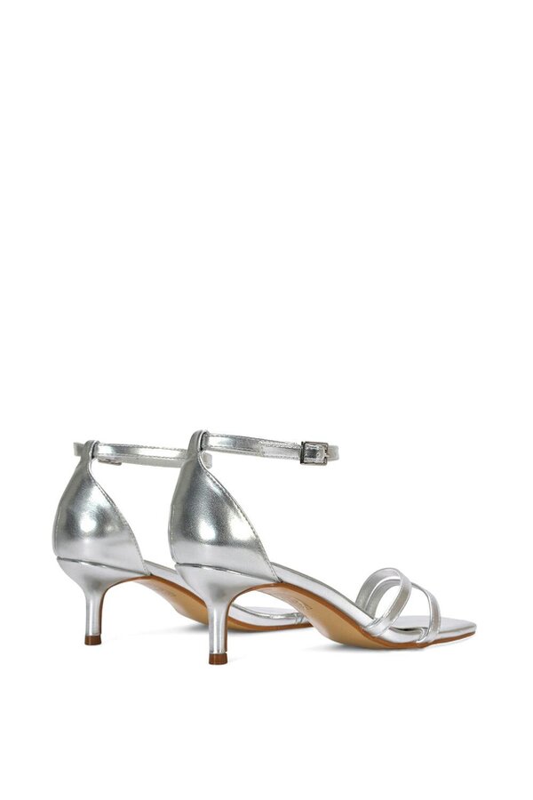 XY LONDON Open Toe Strappy Low Kitten Heel Sandal Shoes