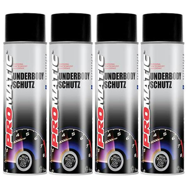 Promatic 4X Promatic Black Underbody Spray Paint 500ml