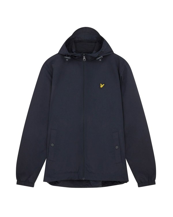 Lyle & Scott Branded Hooded Short Lightweight Jacket - Navy Blue