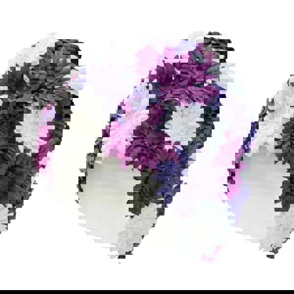 Fashy floral swim cap with purple white pink flowers on dark background