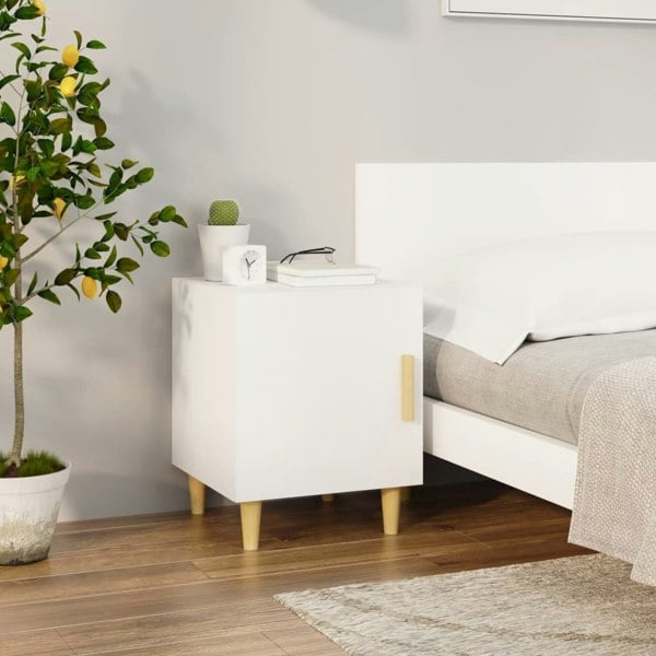 Berkfield Bedside Cabinet White Engineered Wood