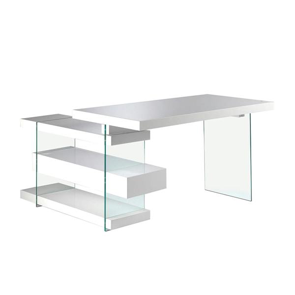 Angel Cerdá Tempered glass desk with wooden top 3002/3003