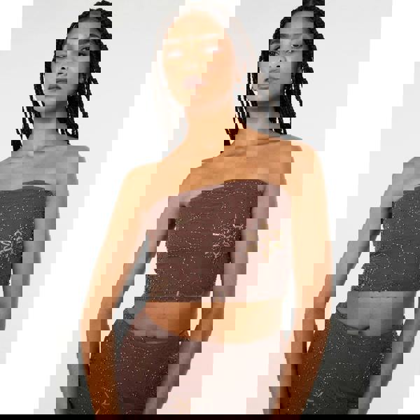 Pink Vanilla Sequin Embroidered Bandeau Top