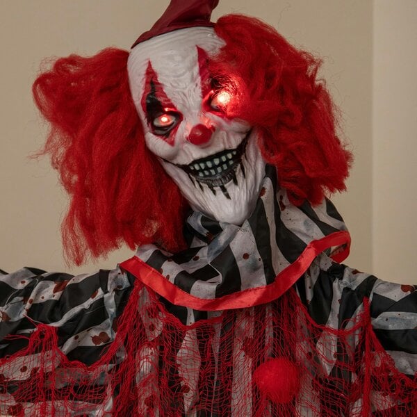 Samuel Alexander 1.8m Animated Evil Clown Sound Activated Halloween Decoration with LEDs