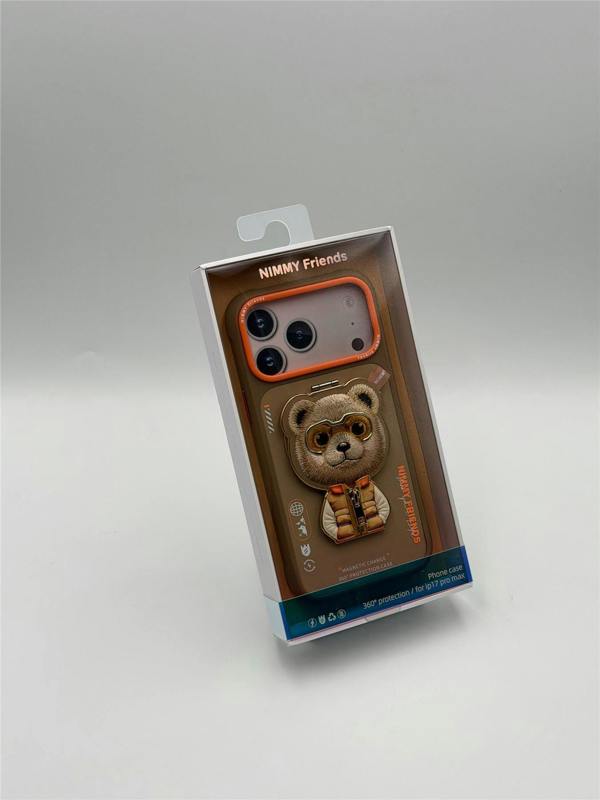 Nimmy Friends Nimmy Cool & Cute 2.0 Bear Case with MagSafe Stand for iPhone 17 Pro Max 6.9" Brown Orange - N-YJKM-CXZJZH-IP17-PRO-MAX-011-B