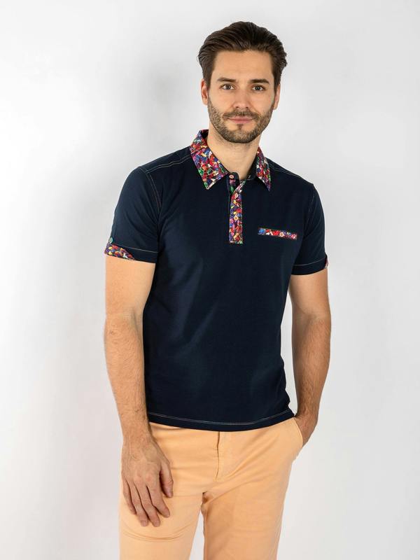 SIGNATURE POLO SHIRT WITH STAINED GLASS INSERT - Claudio Lugli Shirts