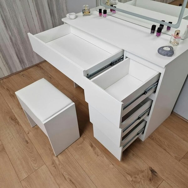 Kosy Koala Modern Dressing Table with LED Lights Mirror Vanity Makeup Desk Stool Set