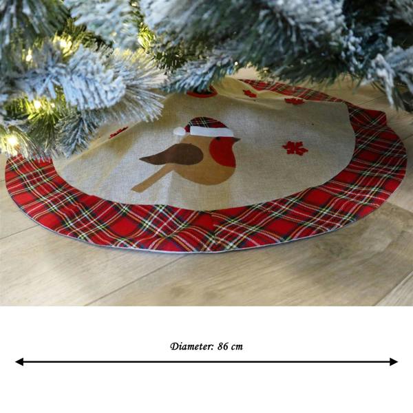 40cm Robin Christmas Tree Skirt in Thick Hessian with Double-Layer Finish image 5