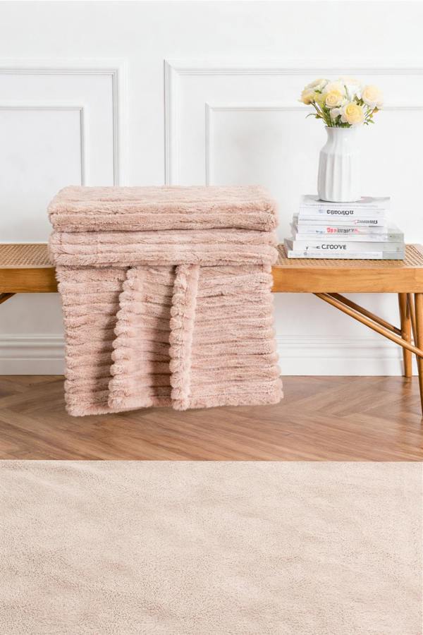 Dyzi Supersoft Ribbed Fleece Throw Blanket for Couch & Bed – Cozy Jacquard Home Blanket