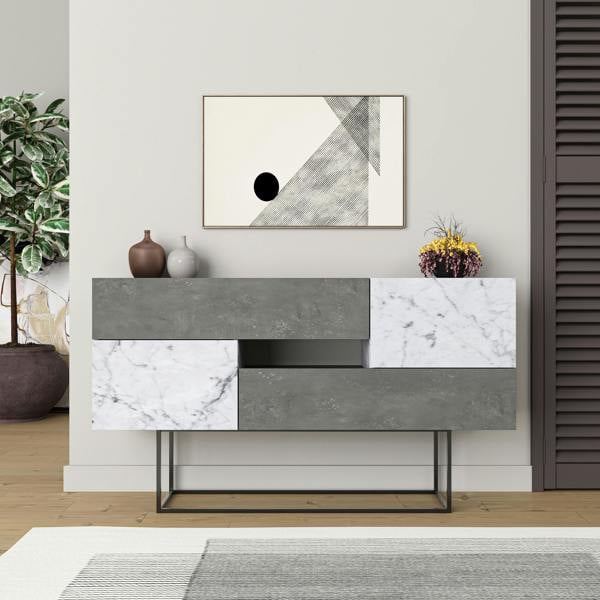 Decortie Eros Console Sideboard Display Unit Marble Effect