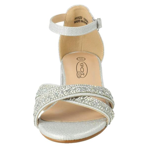 Spot On Girls Spot On Small Heeled Ankle Strap Glitter Sandals H1122