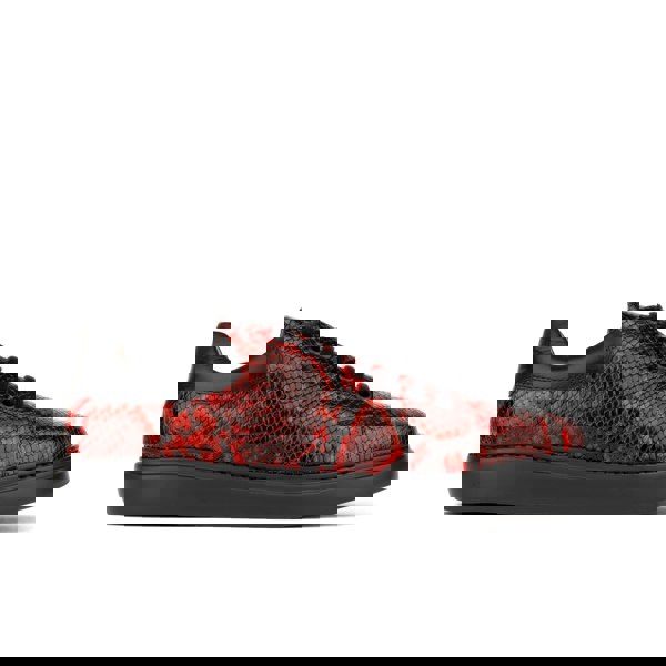 Embassy London Sun City - Red Snake - Men's Leather Snakeskin Trainer