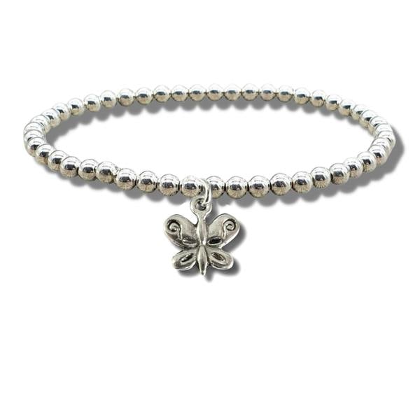 Aye Do Gifts Butterfly Silver Beaded Bracelet
