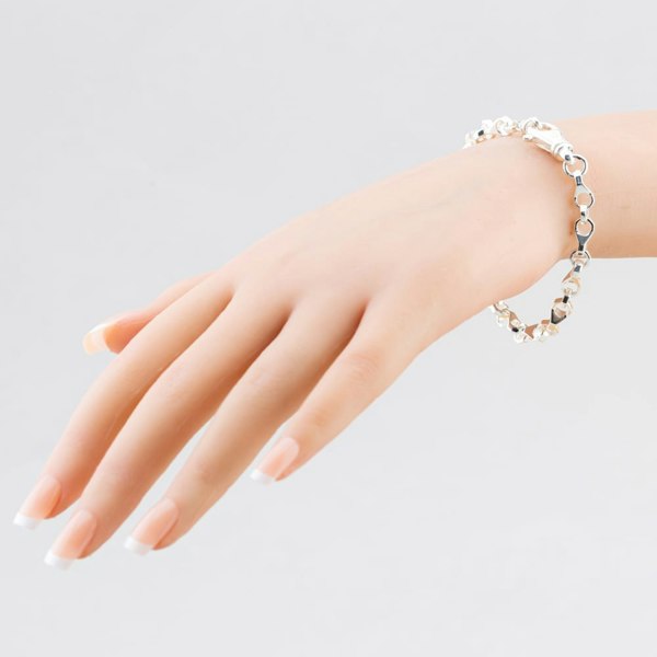 T. H. Baker Argentium Silver 7.5 Inch Bolt Style Chain Bracelet ARG-943023-7.5