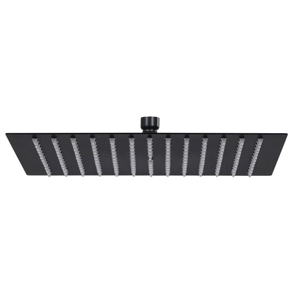 Berkfield Rain Shower Head Stainless Steel 25x25 cm Square Black
