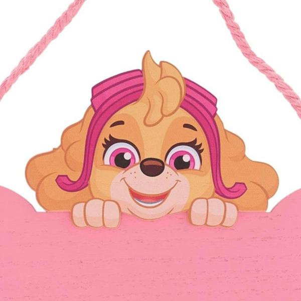 Widdop & Co Paw Patrol Skye Wooden Hanging Plaque Pink
