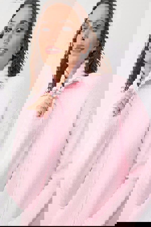 WOVCOR Soft Textured Oversize Knit Cardigan with Zipper