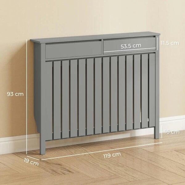 93 x 119cm Modern Radiator Cover - Grey