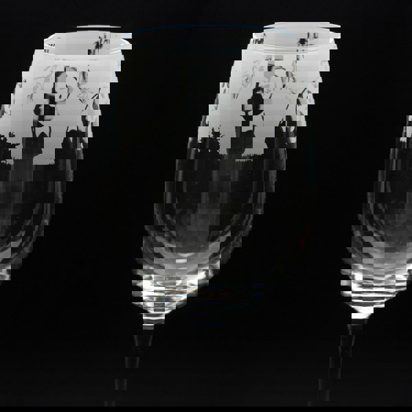 Glyptic Glass Art Panda Crystal Wine Glass - Hand Etched/Engraved Gift