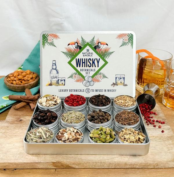 Natural & Noble DIY Whisky Kit Opened Revealing its 12 Botanical Ingredients 