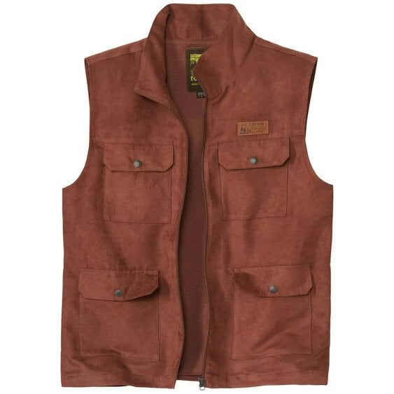 Atlas For Men Mens Multi Pocket Gilet - Terracotta