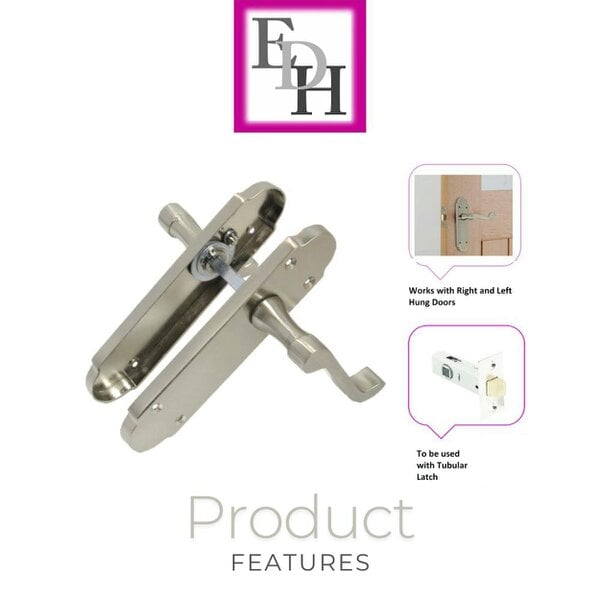EDH Door Hardware Satin Chrome Modern Fresh Epsom Internal Door Handles