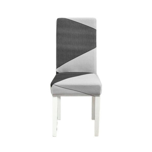 Anyhouz Anyseat Chair Cover Gray Geometric Elastic Slipcover Dining Decor
