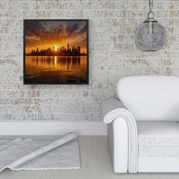 Warren Reed Sunrise In The City Framed Canvas