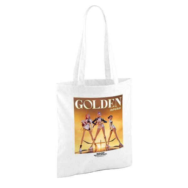 K-Pop Demon Hunters Huntrix Golden Poster Reusable Tote Bag - White
