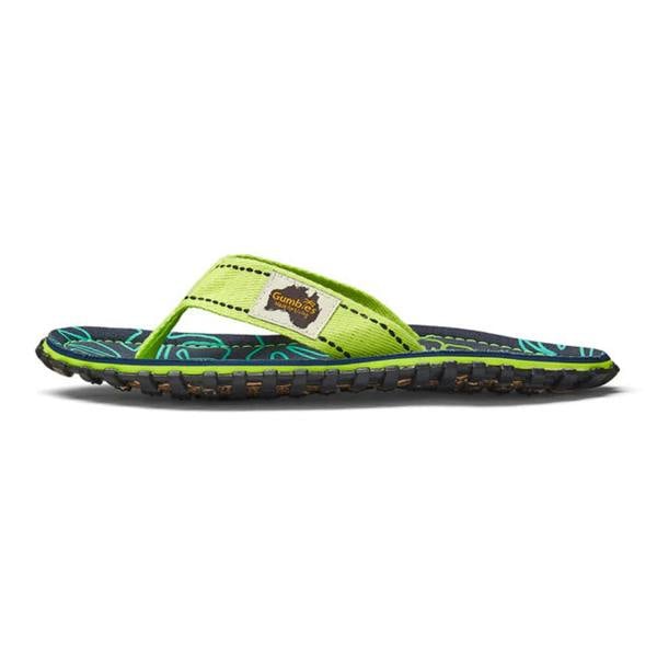 Gumbies Gumbies ISLANDER Unisex Flip-Flops Lime Hibiscus