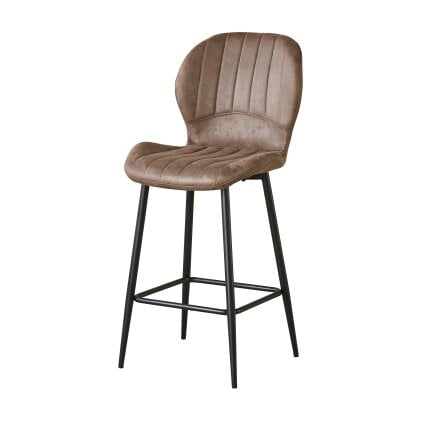 Outdoor Living Jaydn Distressed Leather Comfort Bar Stools