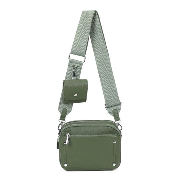 Kitise Wide Strap Crossbody Bag Shoulder Purse Pouch Accent