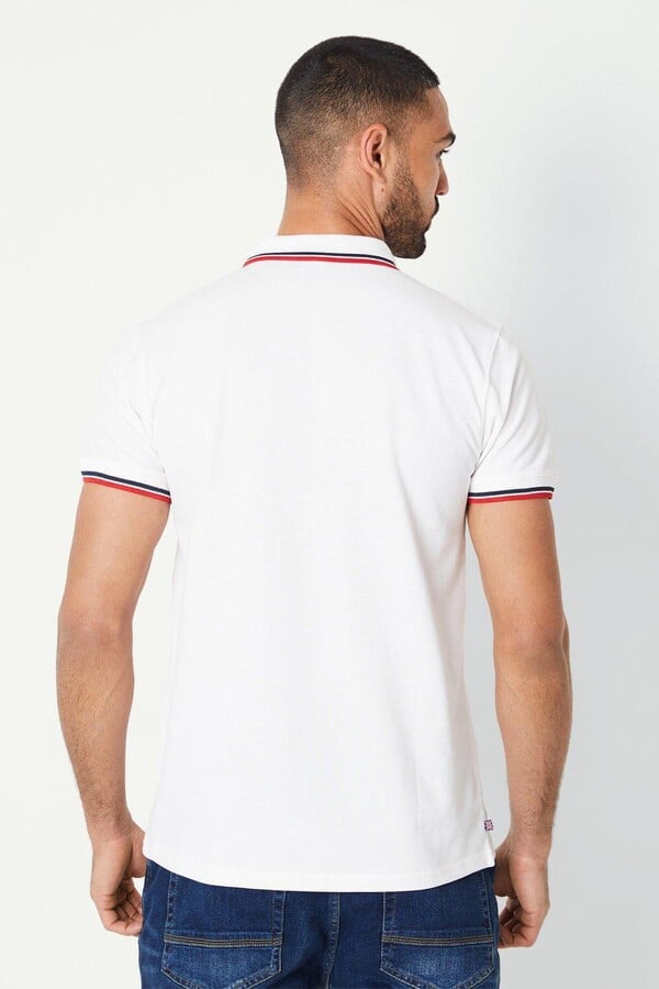 Aquascutum Twin Tipped Collar Brand Logo White Polo Shirt - White