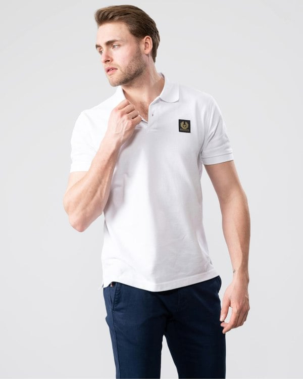 Belstaff Short Sleeved Mens Polo - White