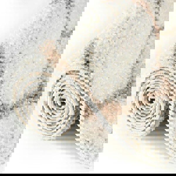 Trellis Design Thick Shaggy Area Rugs Ivory Beige