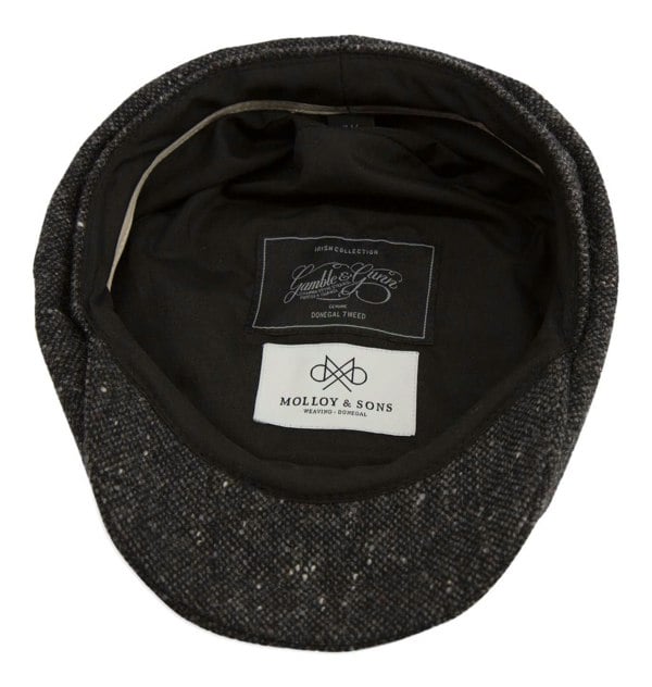 Gamble & Gunn 'Ardura' Donegal Tweed 8 Panel Button Top Cap