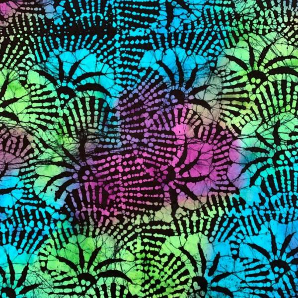 Minerva Multicoloured Cotton Batik Dressmaking & Quilting Fabric per metre, 110cm / 43" Wide