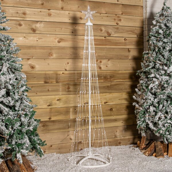 Samuel Alexander 1.8m Light up Christmas Cone Tree with 220 White LEDs and Timer Function