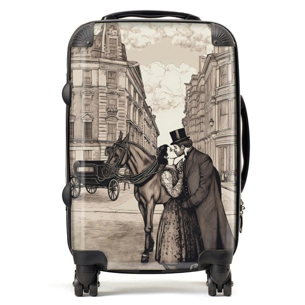 Warren Reed Victorian Lovers On A London Street Suitcase