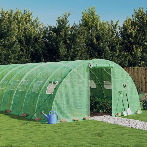 Berkfield Greenhouse with Steel Frame Green 88 m�__ 22x4x2 m