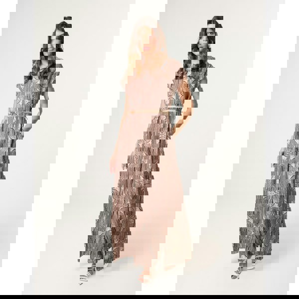 Blue Vanilla Belted Oversized Printed Jumpsuit